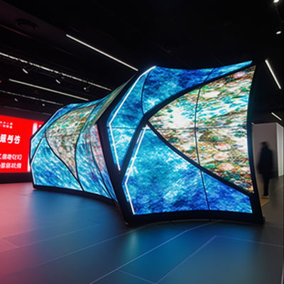 Indoor Flexible LED Curtain Display 5500nit - 8500nit Bendable LED Screen