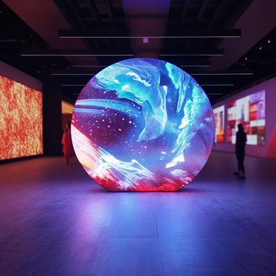 Indoor Curved LED Display Wall P4.81 Round LED Screen High Resolution