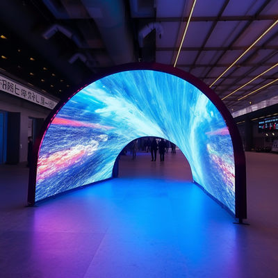 High Resolution Curved LED Screen P3.91 / P4 Large Scale LED Display