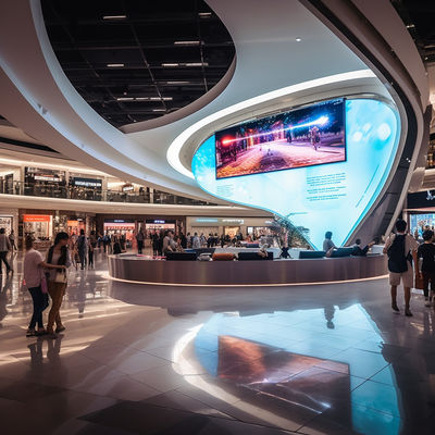Outdoor Curved LED Screen Anti Glare Clear LED Display High Brightness