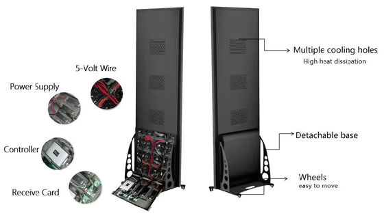 Indoor P1.667 LED Display Mobile Floor Advertising Machine 6000nits IP43 320x160 Mm