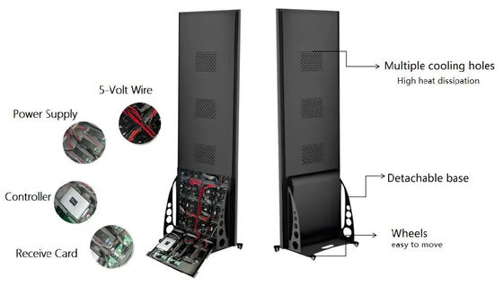 Events Shopping Mall P1.86 P2.5 Movable Advertising Outdoor Waterproof Digital Video Screen LED Poster Display