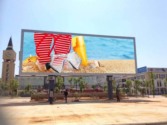 Outdoor LED Display Screen with IP65 Waterproof 1920Hz-3840Hz Refresh Rate and 100000 Hours Life Span for Advertising